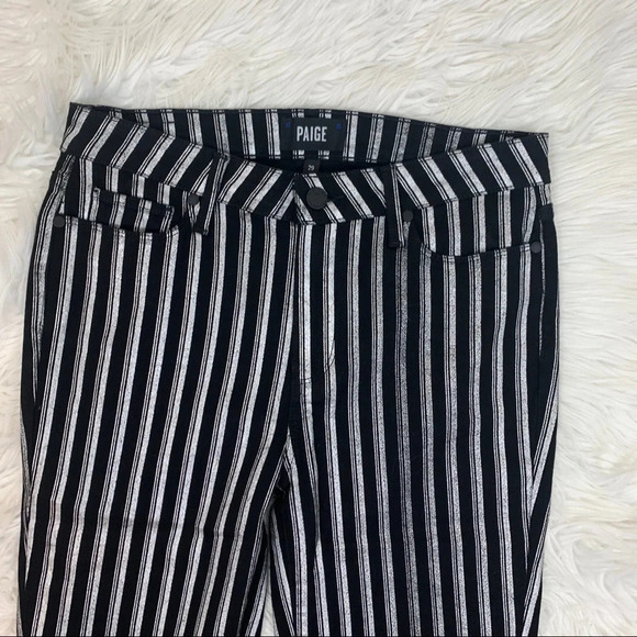 NWOT PAIGE Colette Crop Flare Jeans Silver Stripe Denim Casual Women’s 29 - Picture 6 of 15